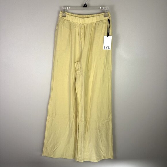IVL Collective Boxer Pajama Pant Comfy Small Yellow Tencel Jersey Relaxed Fit - Picture 2 of 8